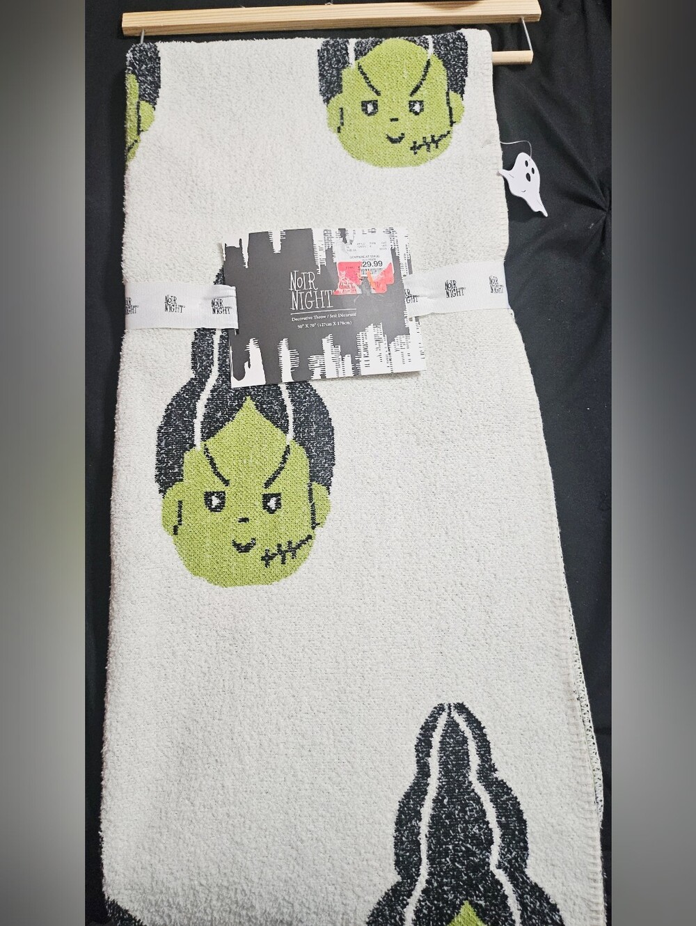NOIR NIGHT Bride of Frankenstein Throw Blanket 50" X 70" Halloween NWT